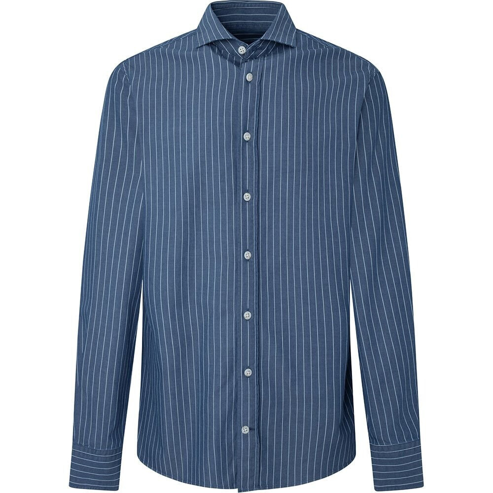 HACKETT Indigo Pinstripe Long Sleeve Shirt