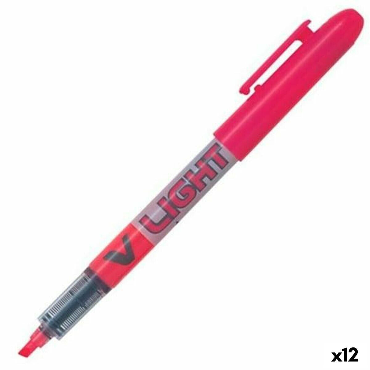 Флуоресцентный маркер Pilot V Light Rosa Розовый (12 штук)