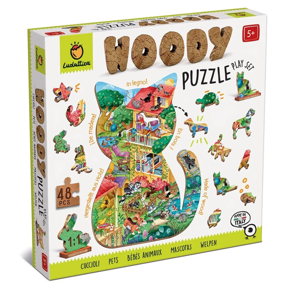 LUDATTICA Woody Pets Puzzle 48 pieces