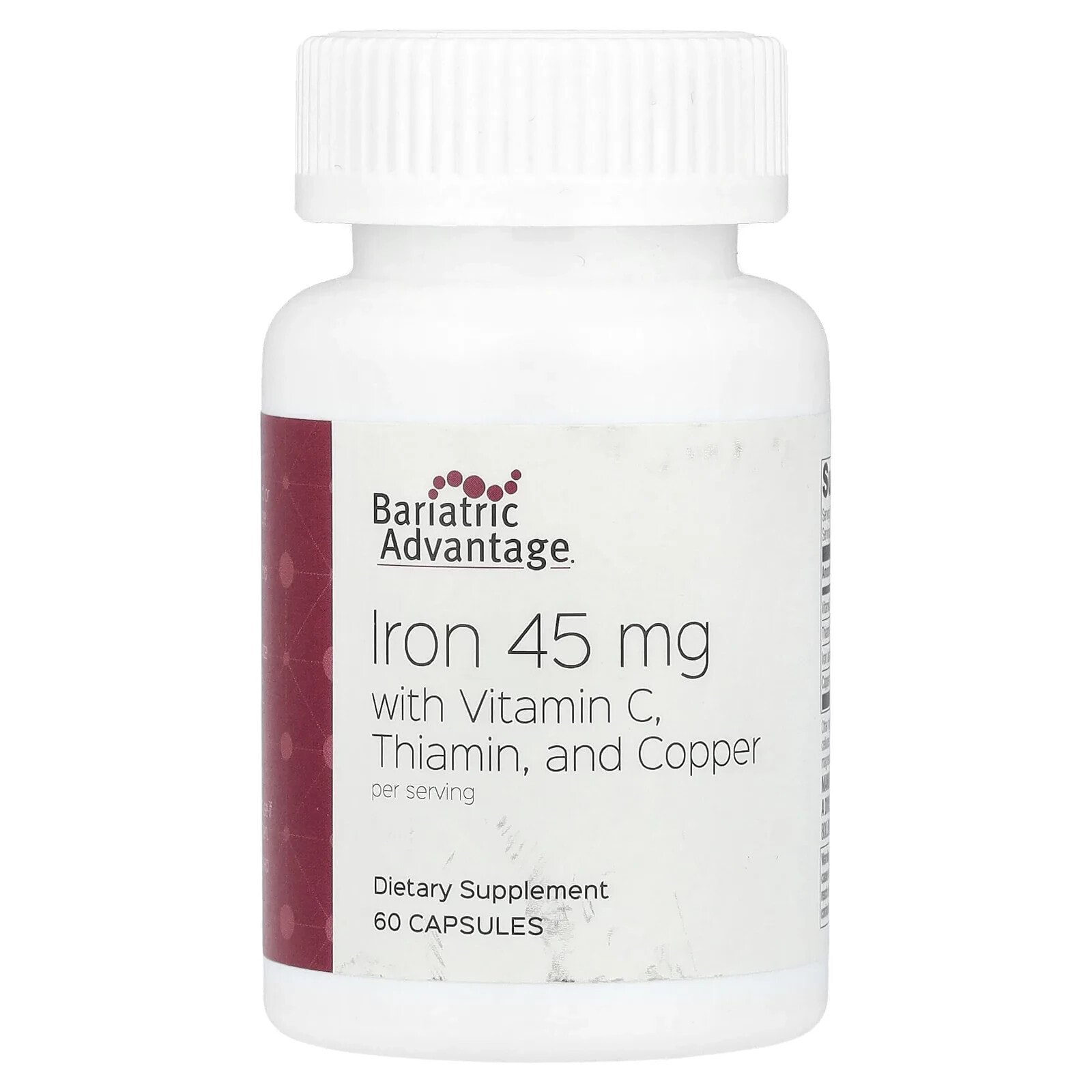 Iron with Vitamin C, Thiamin, and Copper, 60 Capsules