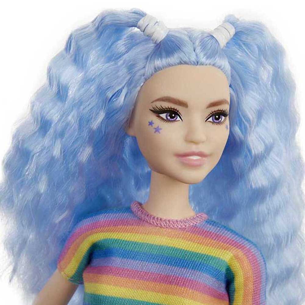 Барби фашионистас с голубыми волосами