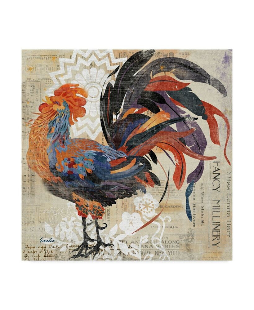 Trademark Global evelia Designs Rooster Flair V Canvas Art - 15