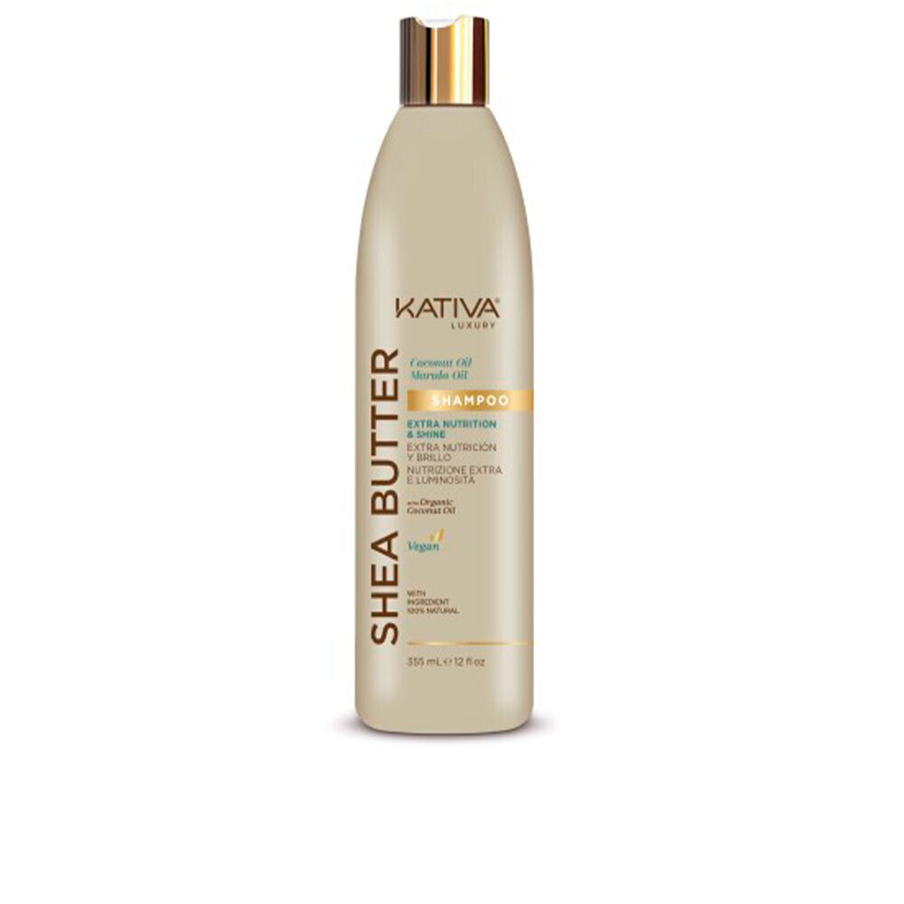 Kativa Shea Butter Coconut & Marula Oil Shampoo Питательный и придающий блеск шампунь с маслами макадамии, кокоса и марулы 355 мл