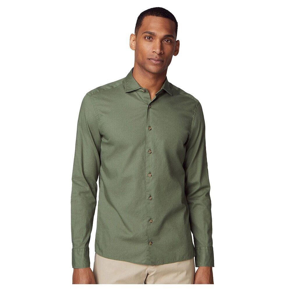 HACKETT Piece Dyed Soft Twill Long Sleeve Shirt