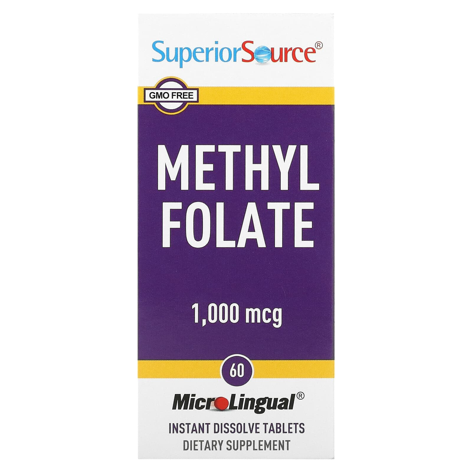 Superior Source, Methyl Folate, 1,000 mcg, 60 Instant Dissolve Tablets