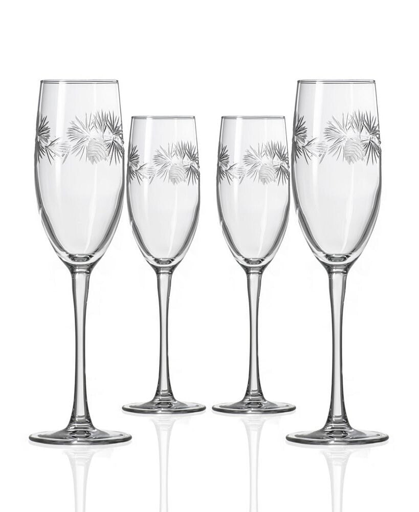 Rolf Glass icy Pine Flute 8Oz - Set Of 4 Glasses