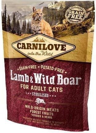 Сухой корм для кошек CARNILOVE, STERILISED LAMB WILD, для стерилизованных, беззерновой, с мясом кабана