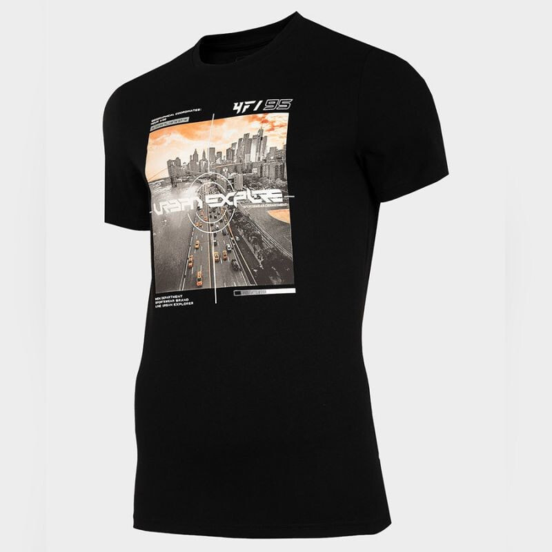 Мужская спортивная футболка черная с принтом T-shirt 4F M H4L22-TSM011 20S