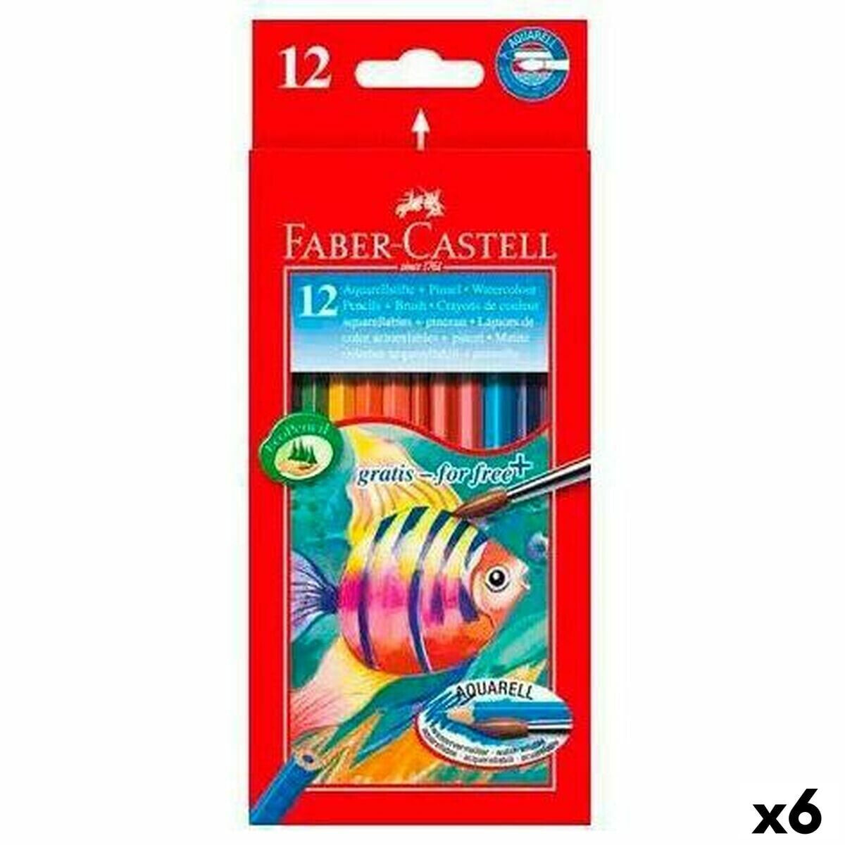 Watercolour Pencils Faber-Castell Multicolour 6 Pieces