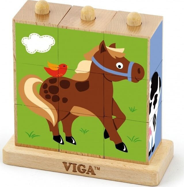 Обучающая головоломка Viga Toys 9 деталей ферма