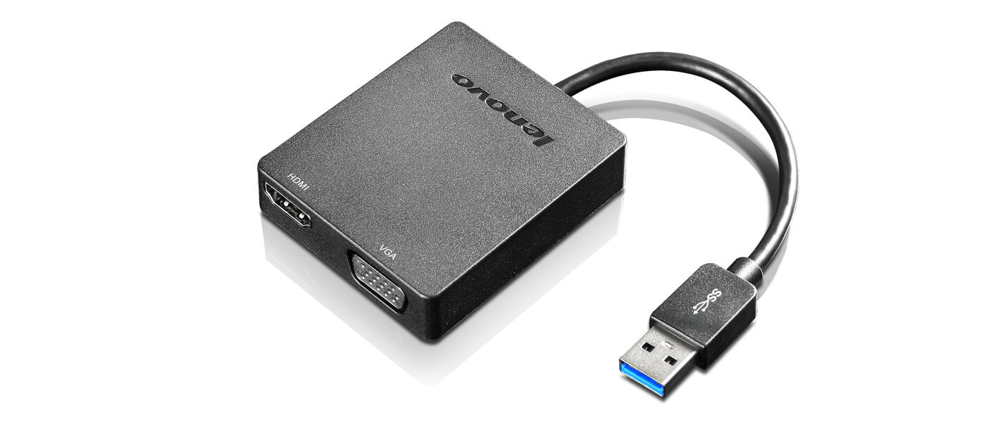 Lenovo Universal USB 3.0 to VGA/HDMI USB тип-A Черный 4X90H20061