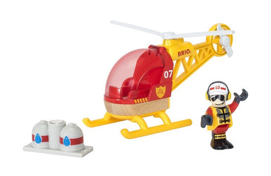 Игровой набор BRIO 33797 Спасательный вертолет, груз, фигурка