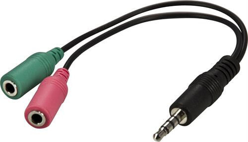 Deltaco AD-8 аудио кабель 0,1 m 3,5 мм 2 x 3,5 мм Черный