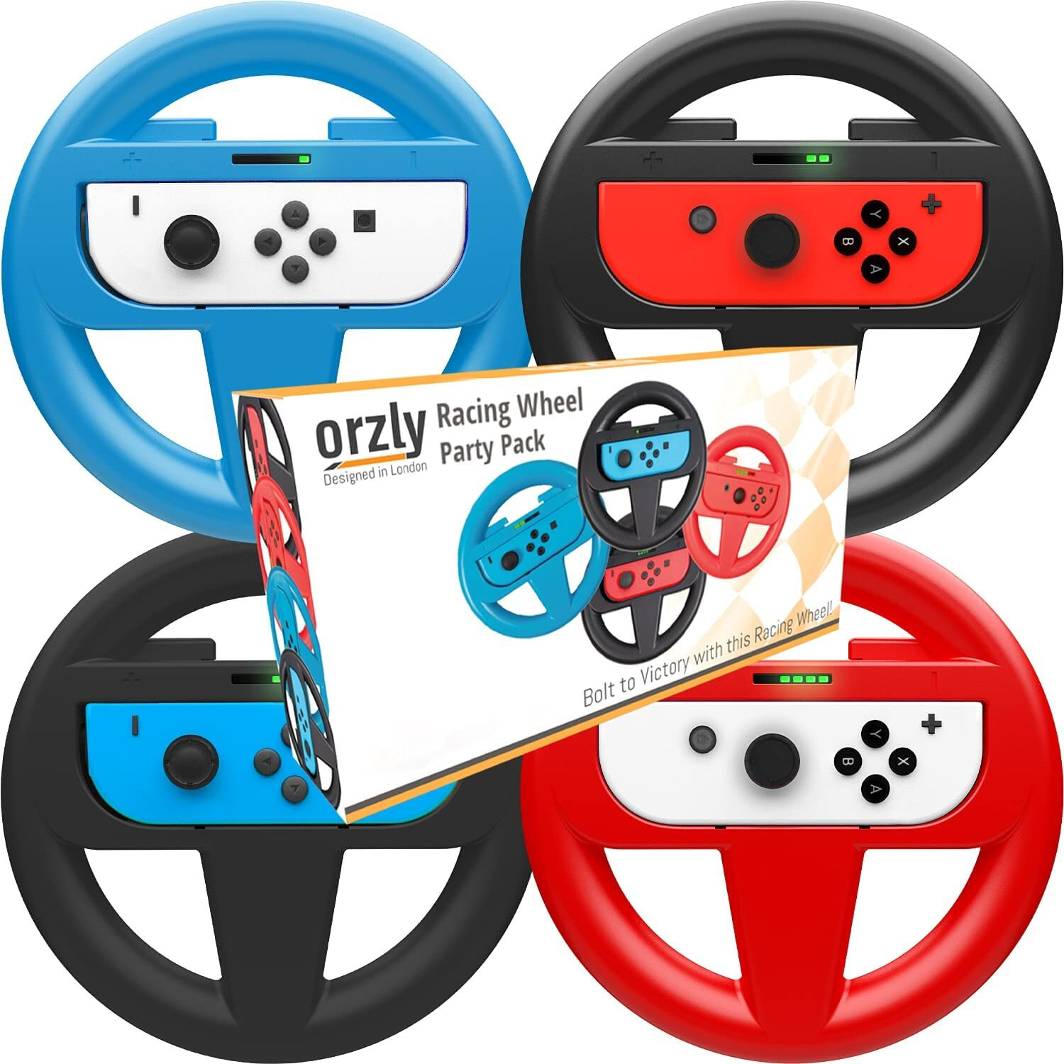 Orzly® – Steering Wheel for Nintendo Switch Pack of Joy Cons (please select and add to Cart Below...)
