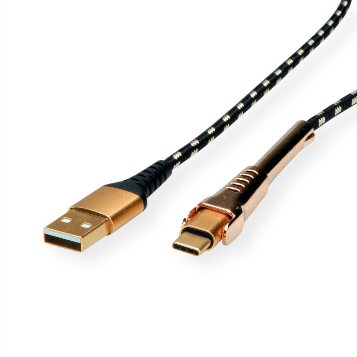 ROLINE 11.02.8920 USB кабель 1 m 2.0 USB A USB C Черный, Золото