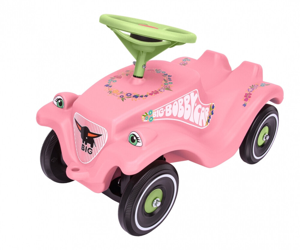 Машинка - каталка BIG Bobby Car Classic Flower. С 1 года. Розовый, зеленый.