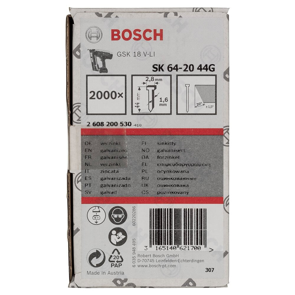 BOSCH PROFESSIONAL SK64-20:44 mm Galvanized Nail 2000 Units