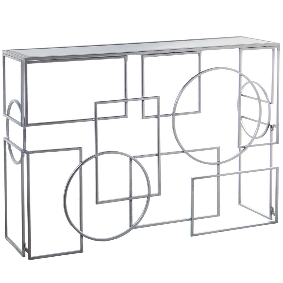 Console Alexandra House Living Transparent Silver Metal 110 x 79 x 31 cm