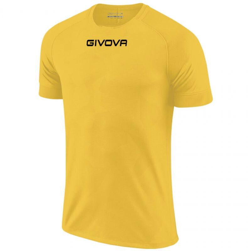 Мужская футболка спортивная  желтая однотонная для фитнеса  Givova Capo MC M MAC03 0007