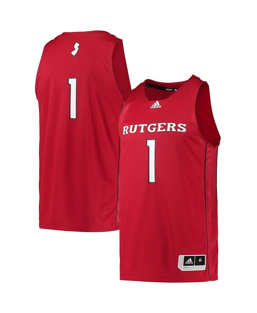 adidas men's 1 Scarlet Rutgers Scarlet Knights Team Swingman Basketball Jersey