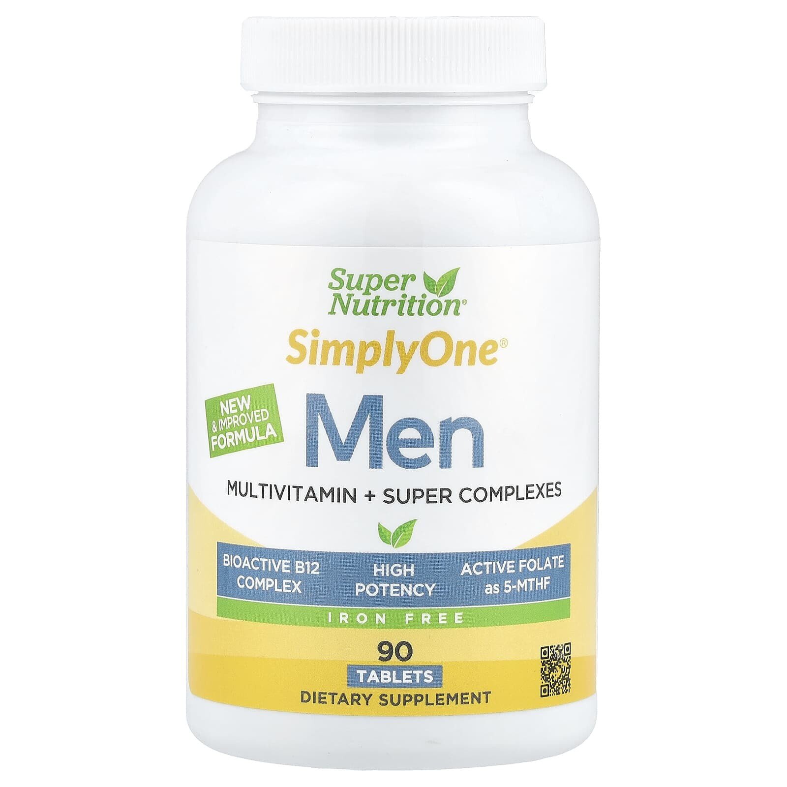 SimplyOne®, Men's Multivitamin with Super Adaptogens, Greens, Spices, & Antioxidant, Iron Free, 90 Tablets