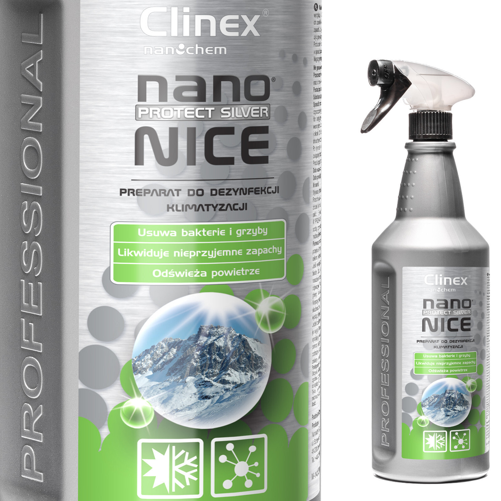Liquid agent for disinfecting fungus in air conditioning and ventilation CLINEX Nano Protect Silver Nice 1L
