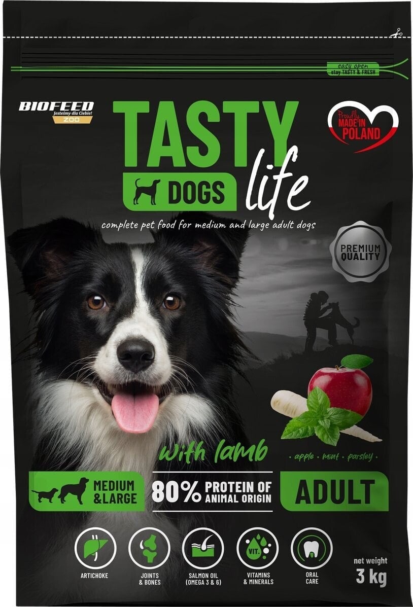 Biofeed BIOFEED TASTY DOGS LIFE ADULT M&L WITH LAMB 3KG