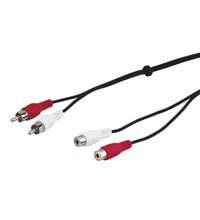Wentronic Stereo Extension Cable 2x RCA - 2.5 m - 2 x RCA - Male - 2 x RCA - Female - 2.5 m - Black