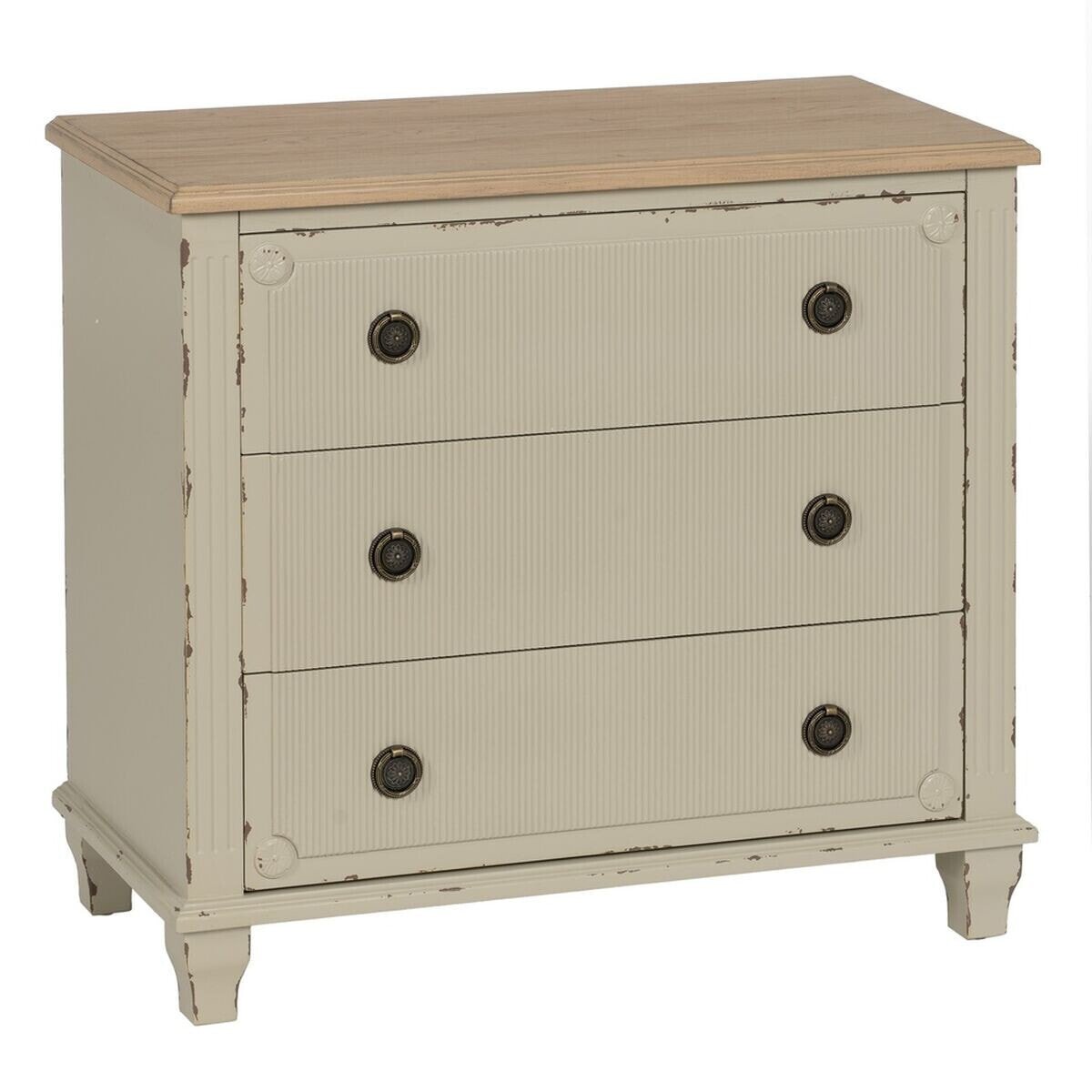 Chest of drawers Cream Natural Fir wood MDF Wood 80 x 38 x 73 cm