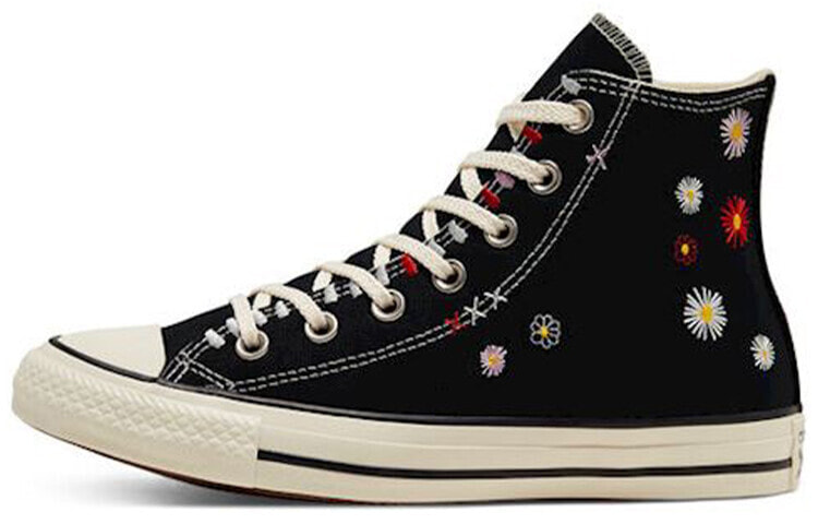 Converse Chuck Taylor All Star Hi Friends For Life 刺绣 小雏菊 高帮 帆布鞋 女款 黑色 / Кеды Converse Chuck Taylor All Star Hi Friends For Life,