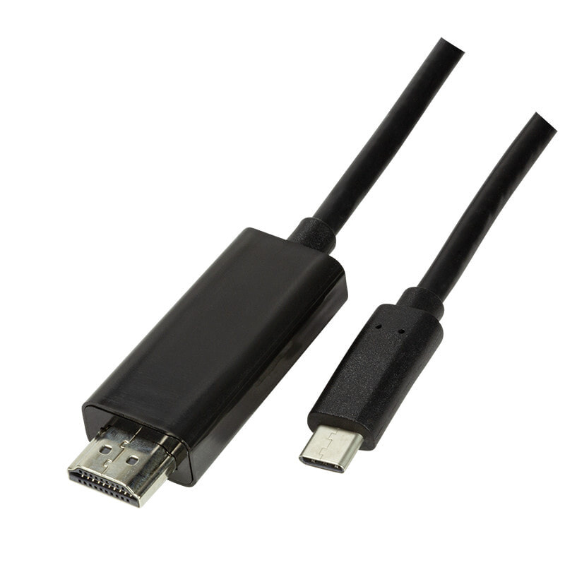 LogiLink UA0330 кабельный разъем/переходник USB Type C HDMI Черный