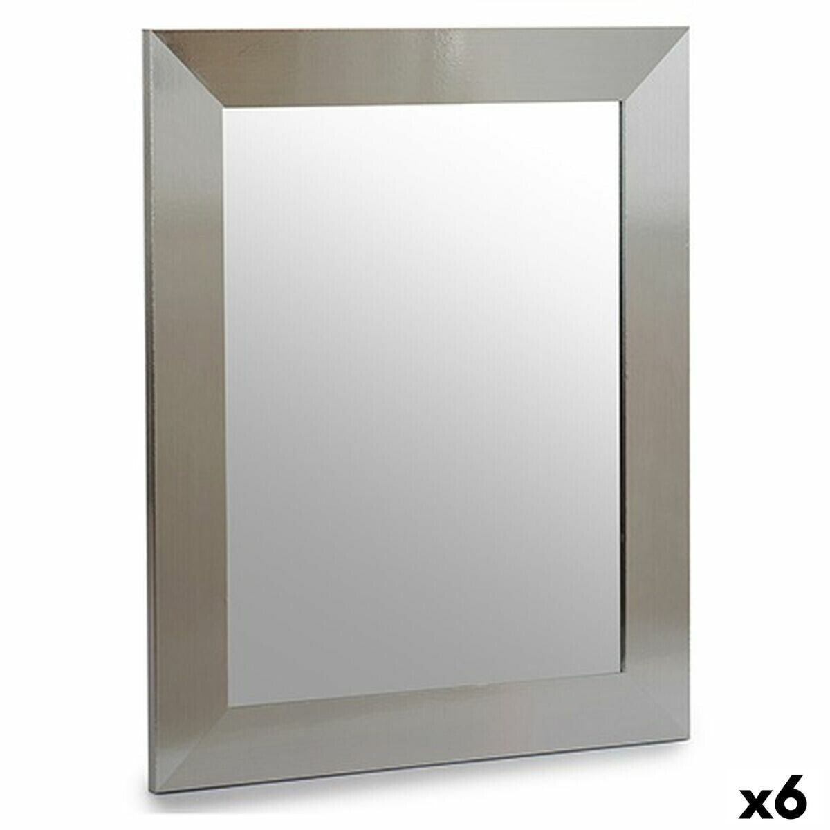 Wall mirror Silver Wood Crystal 39 x 1,5 x 49 cm (6 Units)