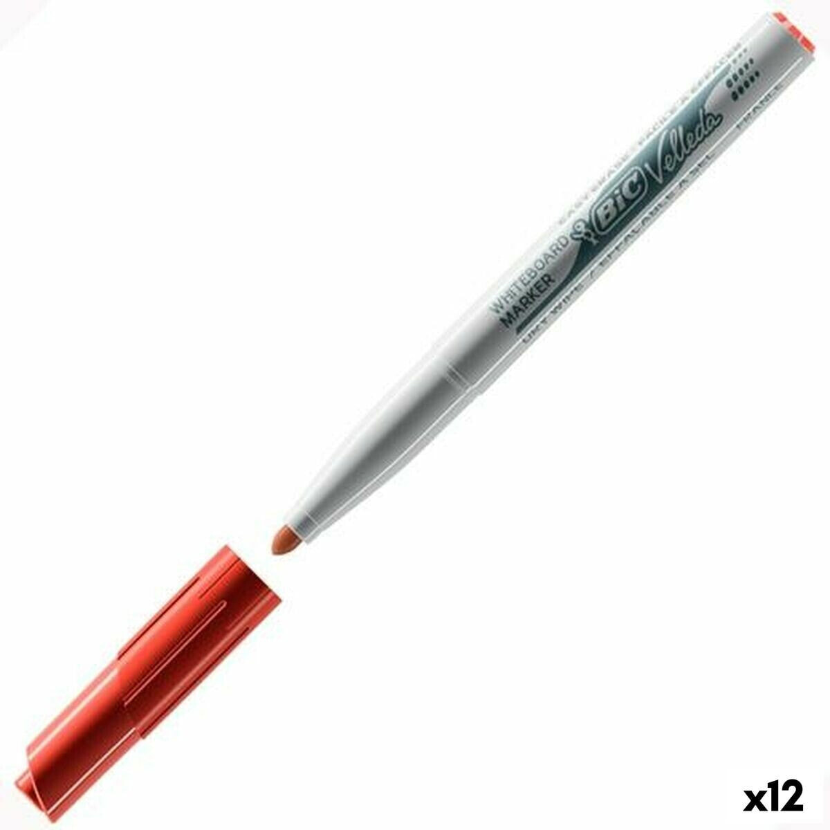 Marker pen/felt-tip pen Bic Velleda 1741 Whiteboard Red (12 Units)