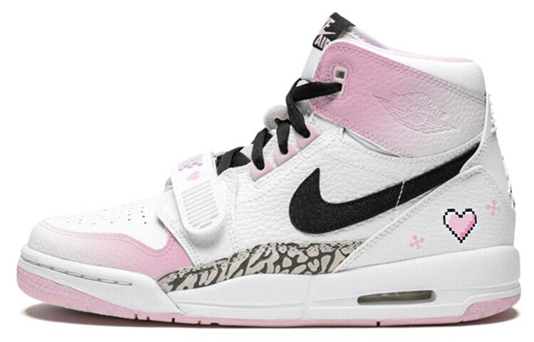 【定制球鞋】 Jordan Legacy 312 爱心 渐变 晕染 高帮 复古篮球鞋 GS 白粉 / Кроссовки Jordan Legacy 312 GS AT4040-106