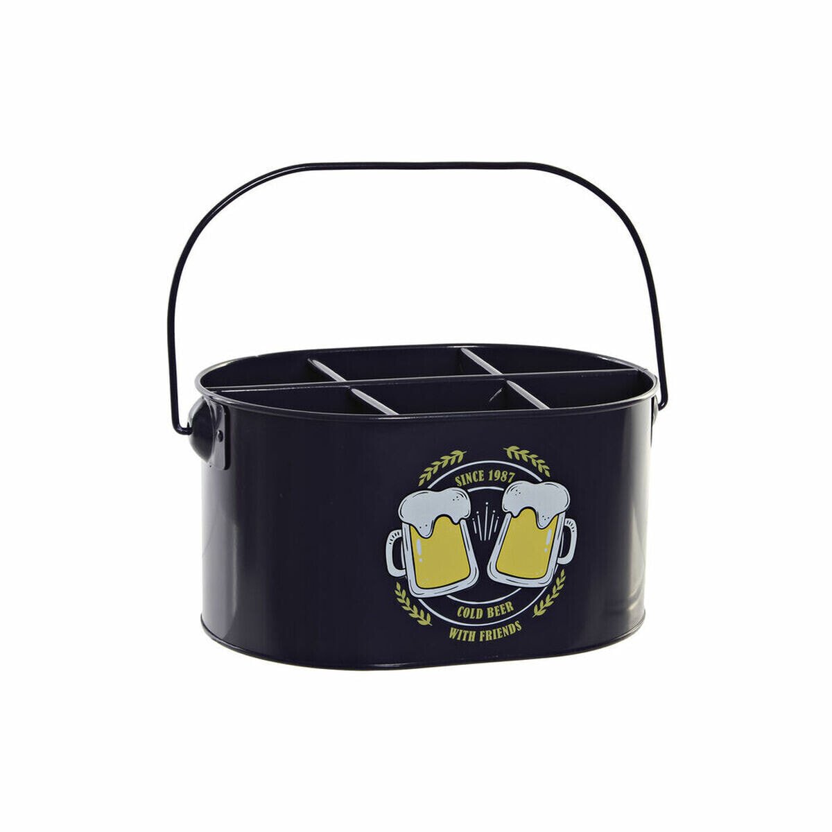 Ice Bucket DKD Home Decor Yellow Multicolour Navy Blue Metal 27 x 17,5 x 13 cm