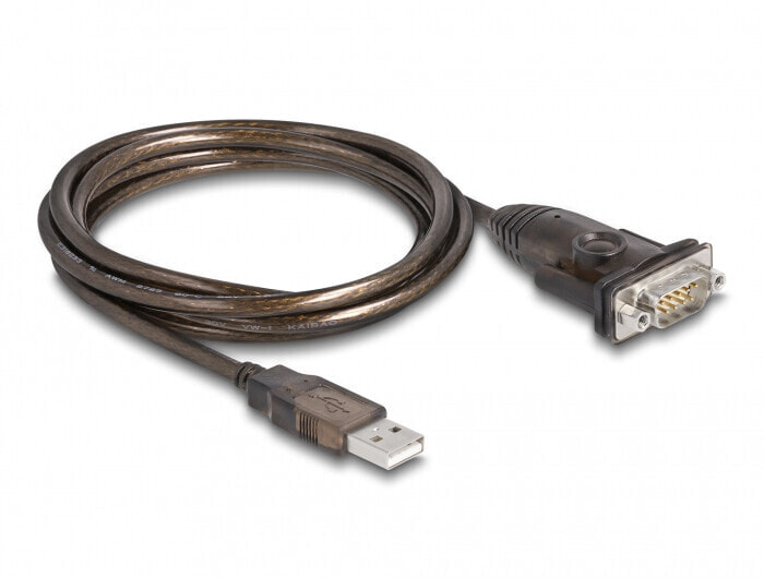 62645 - Black - 1.5 m - USB Type-A - DB-9 - Male - Male