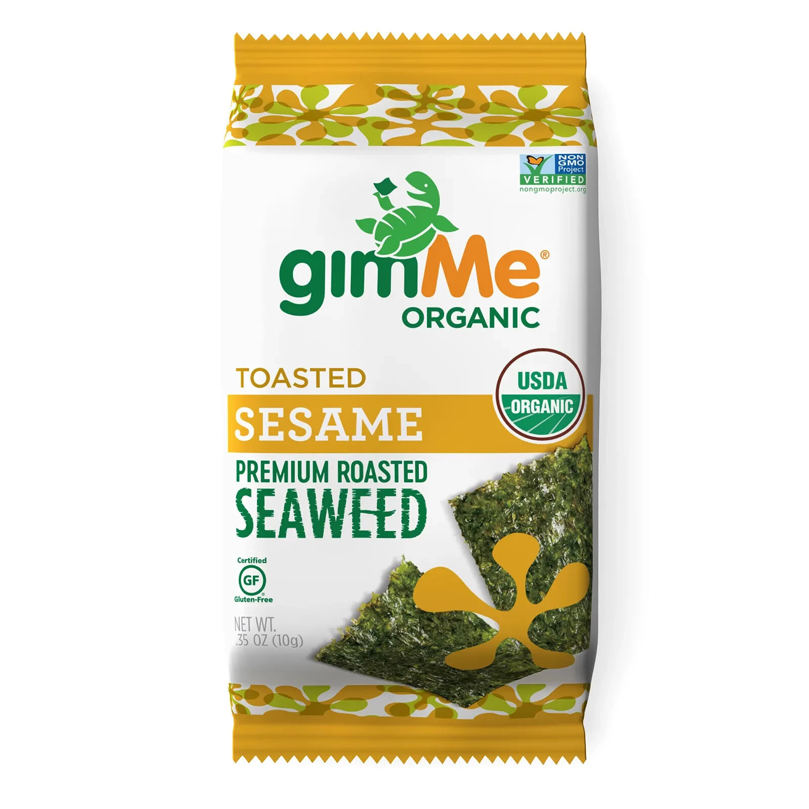gimMe, Снеки из жареных морских водорослей, белый чеддер, 10 г (0,35 унции)