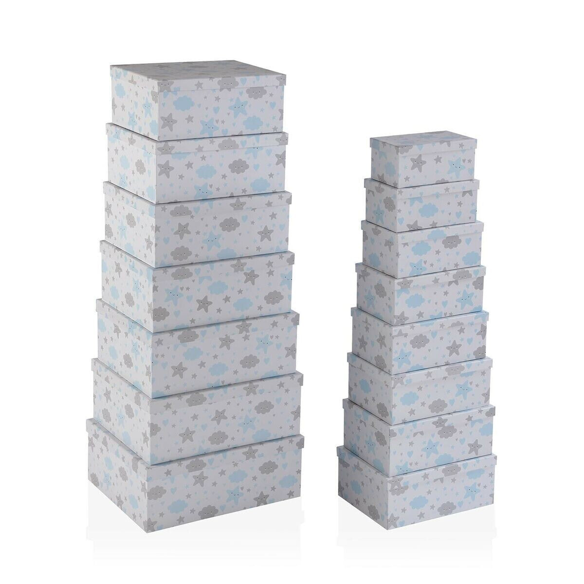 Set of Stackable Organising Boxes Versa Baby Cardboard 15 Pieces 35 x 16,5 x 43 cm