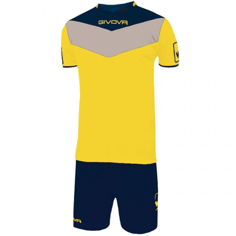 Мужская спортивная футболка желтая с надписью Set of Givova Campo 0704