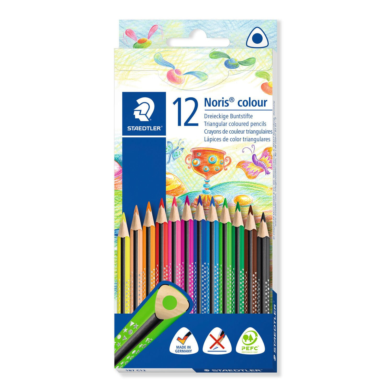 Staedtler 187 цветной карандаш Черный, Синий, Коричневый, Зеленый, Светло-синий, Светло-зеленый, Mauve, Оранжевый, Персиковый, Красный, Желтый 12 шт 187 C12