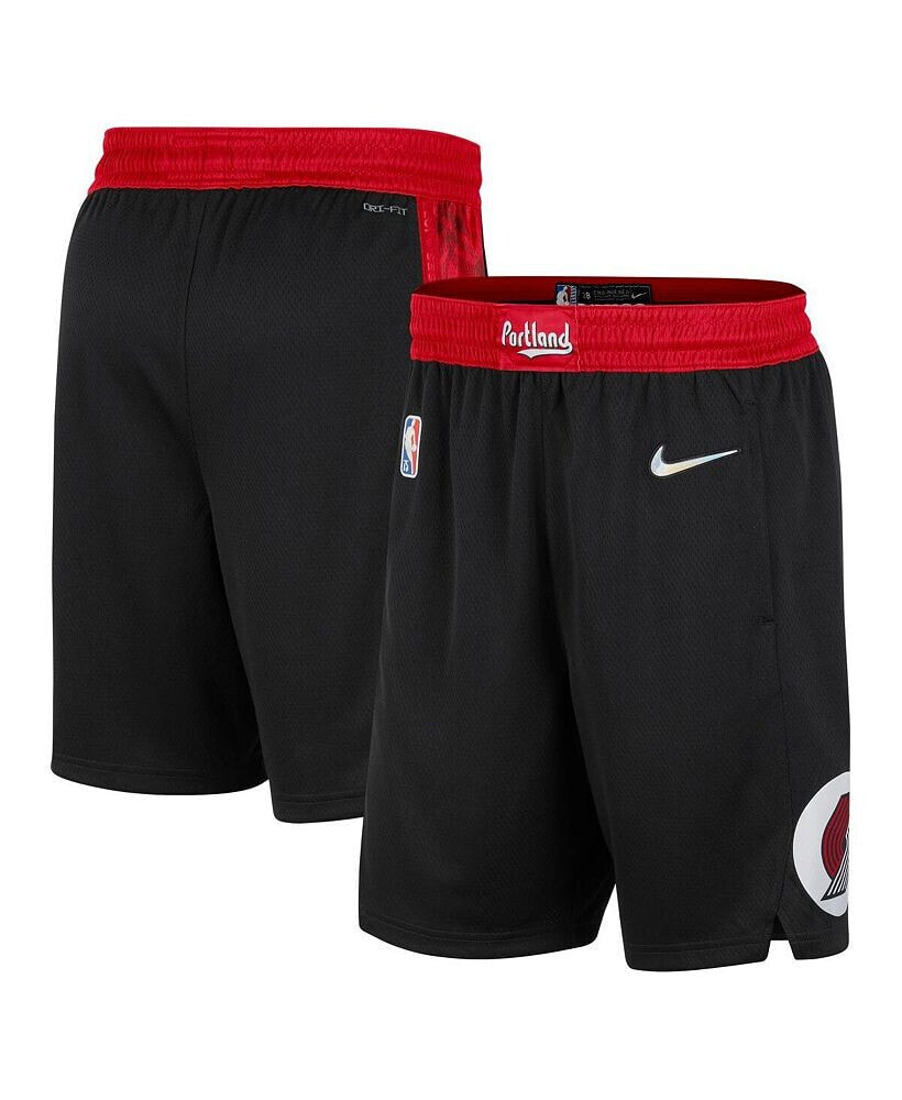 Nike men's Black and Red Portland Trail Blazers 2021/22 City Edition Swingman Shorts