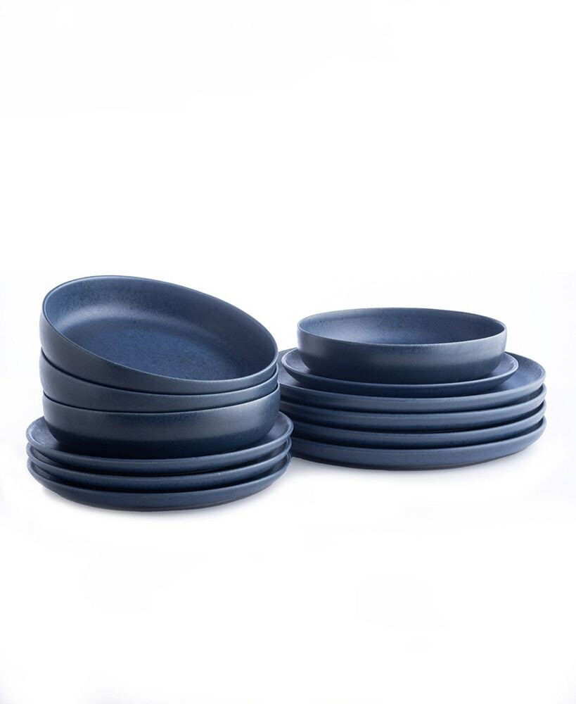 Stone Lain porto by Macchio Stoneware Full Dinnerware Set, 12 Pcs, Service for 4