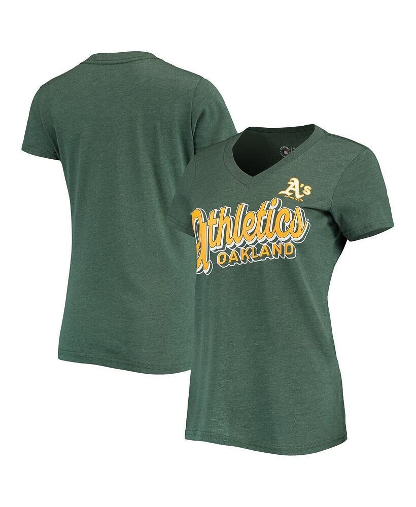 Women's Green Oakland Athletics First Place V-Neck T-shirt