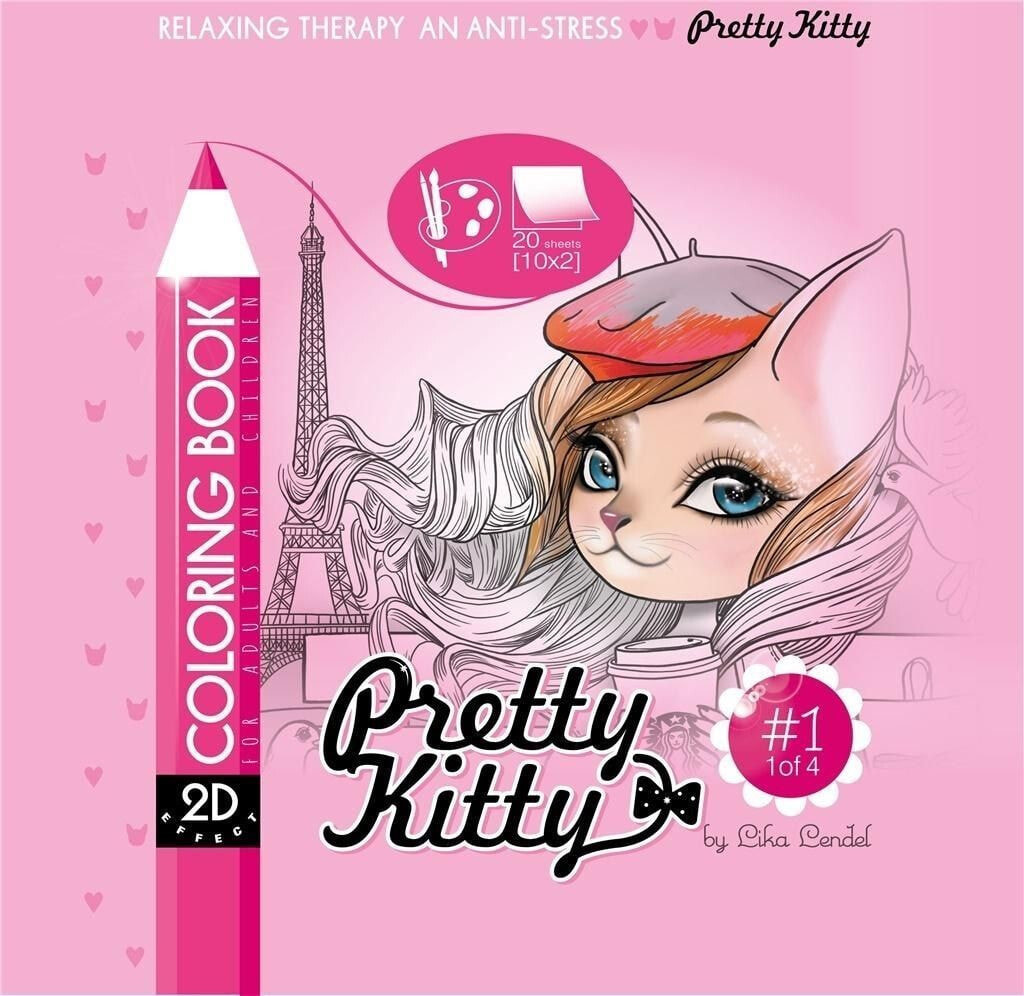 Раскраска для рисования Fresh Kolorowanka antystresowa 200x200 Pretty Kitty 1