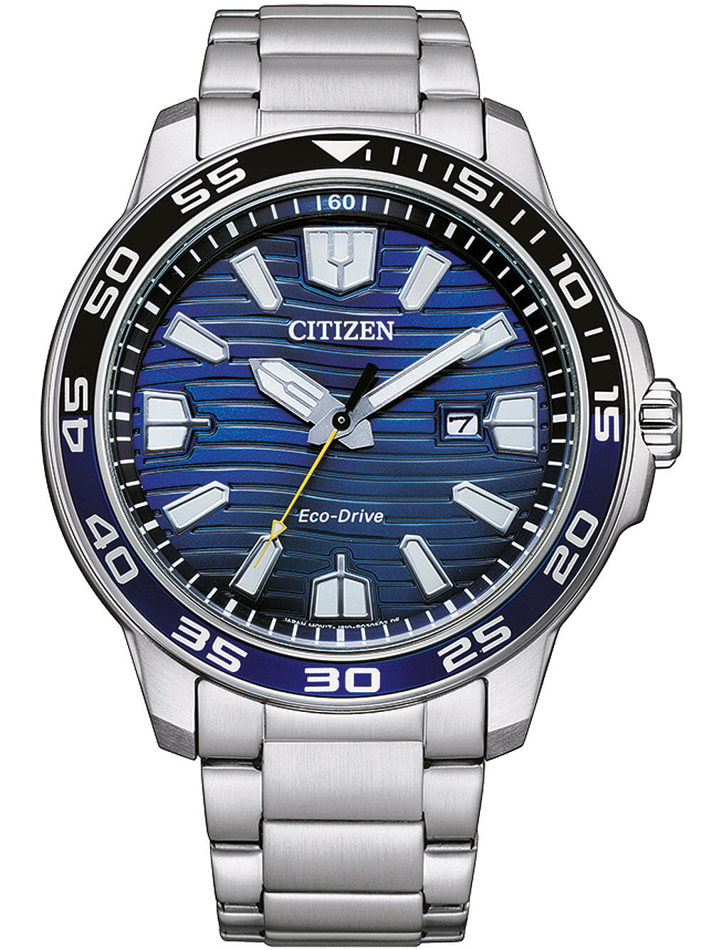 Мужские наручные часы с серебряным браслетом Citizen AW1525-81L Eco-Drive sport mens 46mm 10ATM