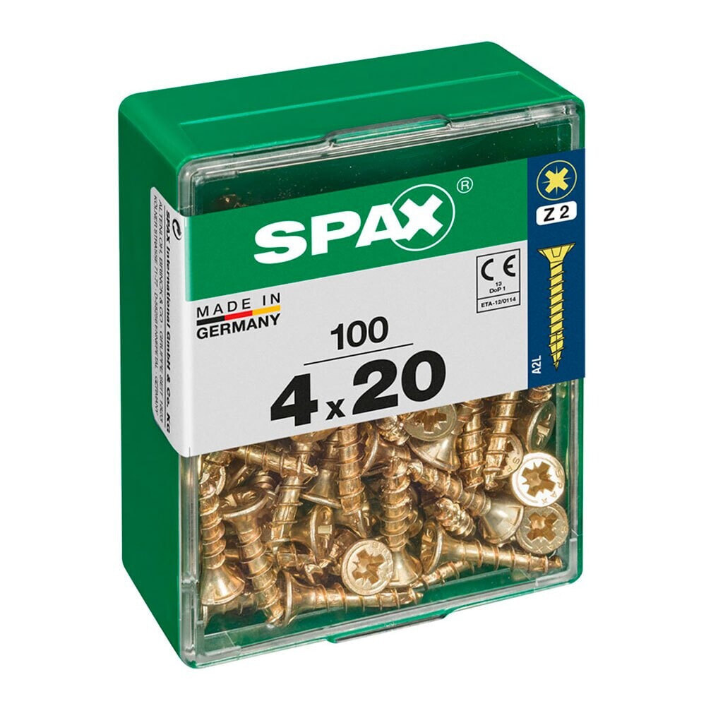 SPAX Yellox 4.0x20 mm Flat Head Wood Screw 100 Units