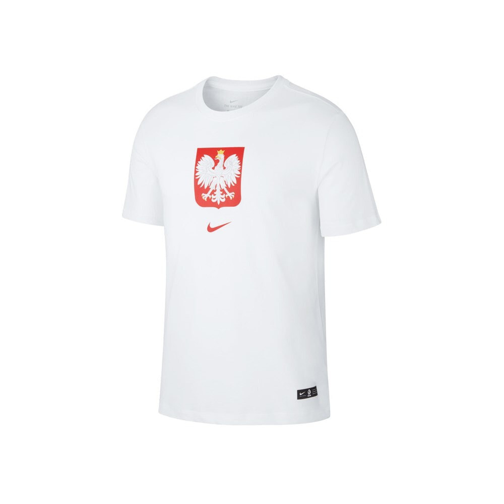 Мужская спортивная футболка белая с принтом Nike JR Polska Crest