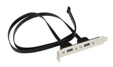 Supermicro CBL-CUSB-0835 USB кабель 0,55 m USB 3.2 Gen 1 (3.1 Gen 1) 2 x USB A USB B Черный, Металлический
