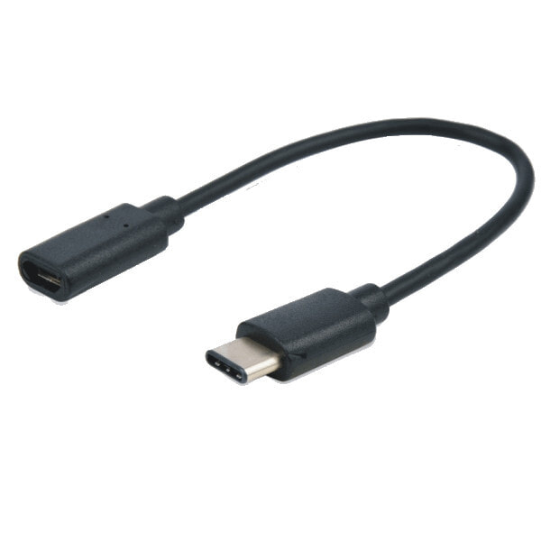 7003616 - 0.15 m - USB C - Micro-USB B - USB 2.0 - Male/Female - Black