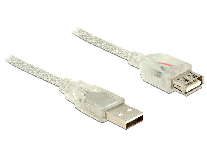 DeLOCK 5m, 2xUSB2.0-A USB кабель 2.0 USB A Прозрачный 83885